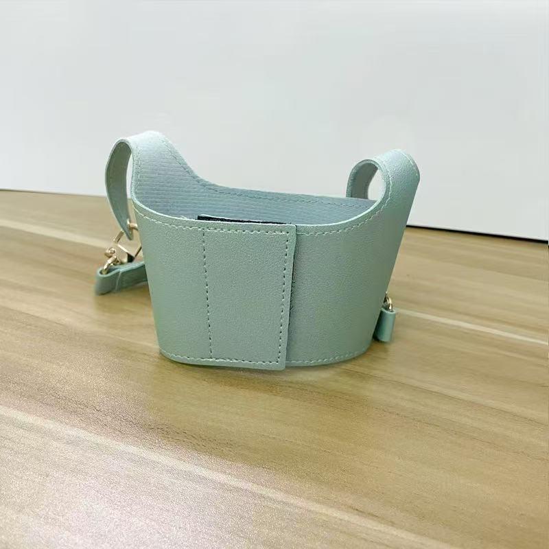 Leather Cup Cover Pouch Portable Water Bottle Sleeve Bag Leather Carrying Strap Insulating Cups Milk Tea Coffee Cups Accessories