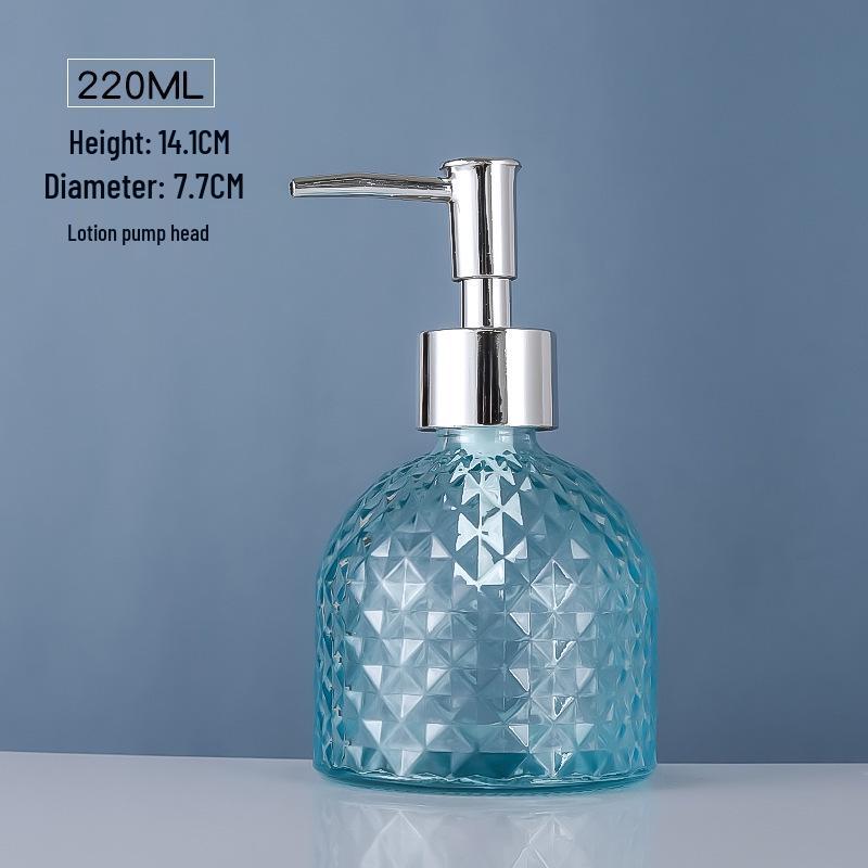Stylish Glass Refill Bottle for Hand Sanitizer, Lotion, Shampoo, Shower Gel - Press-Type for Home Bathroom