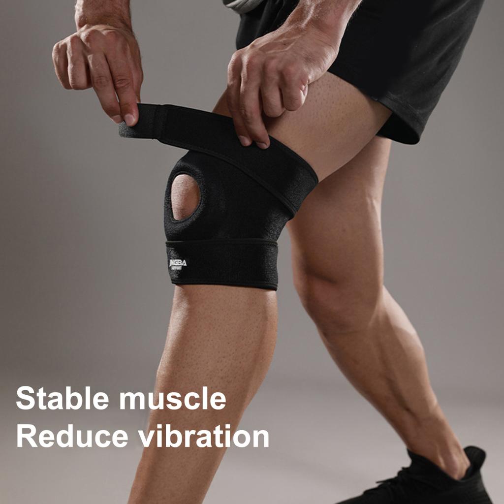 Open Patella Knee Brace Non-slip Adjustable Breathable Men Women Hiking Basketball Cycling Running Arthritis Pain Support Knee Guard Pads Sleeve Wrap