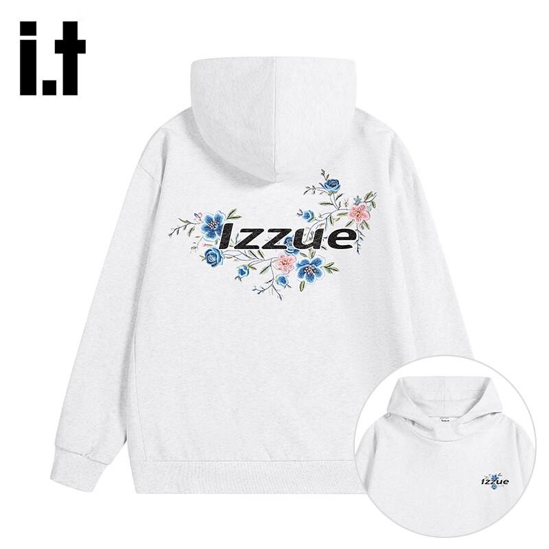 Izzue Unisex American Retro Letter Print Heavyweight Hooded Sweatshirt