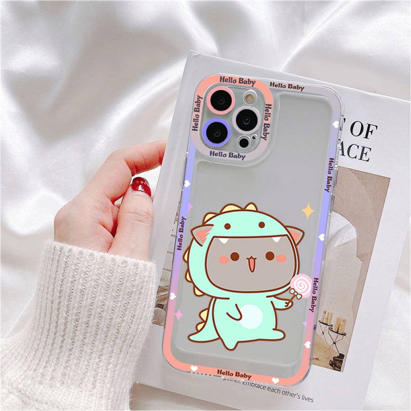 Mochi Peach Cat Phone Case for iPhone 11 12 13 Mini Pro Max 14 Pro Max Case shell