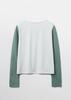 Pibeuseupibeuseu Handwriting Flower Long Sleeve Top / Green