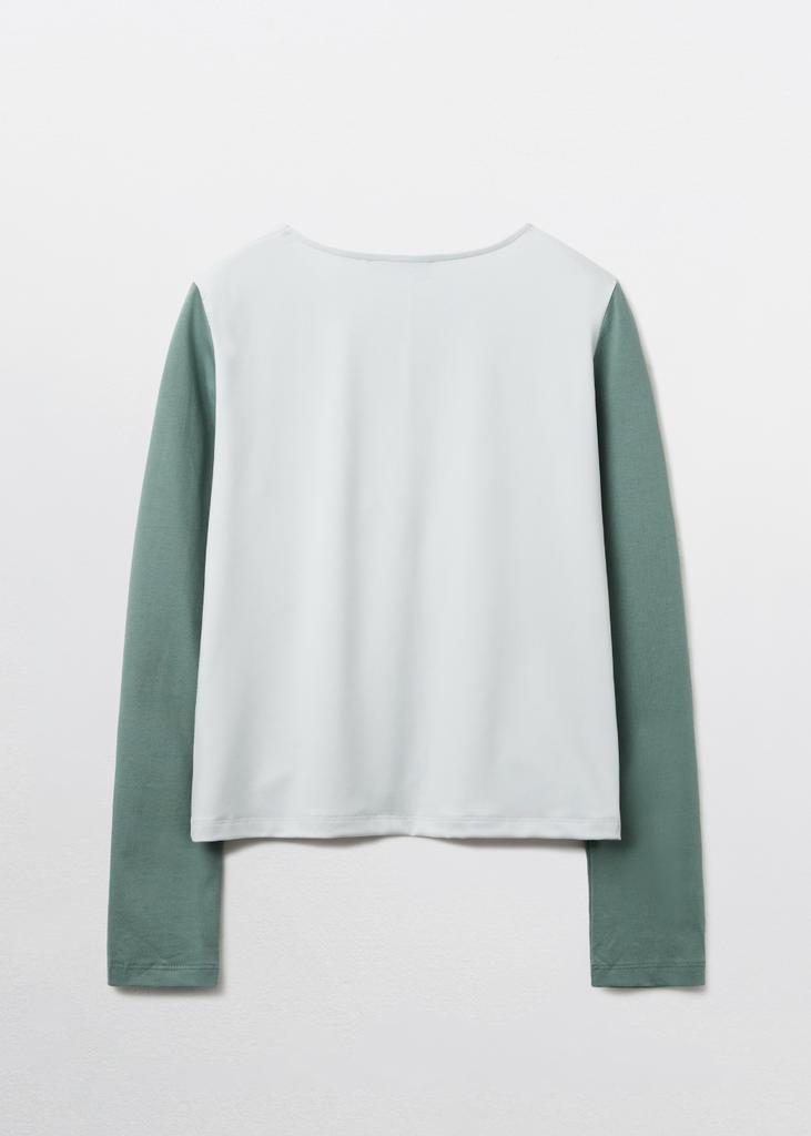 Pibeuseupibeuseu Handwriting Flower Long Sleeve Top / Green