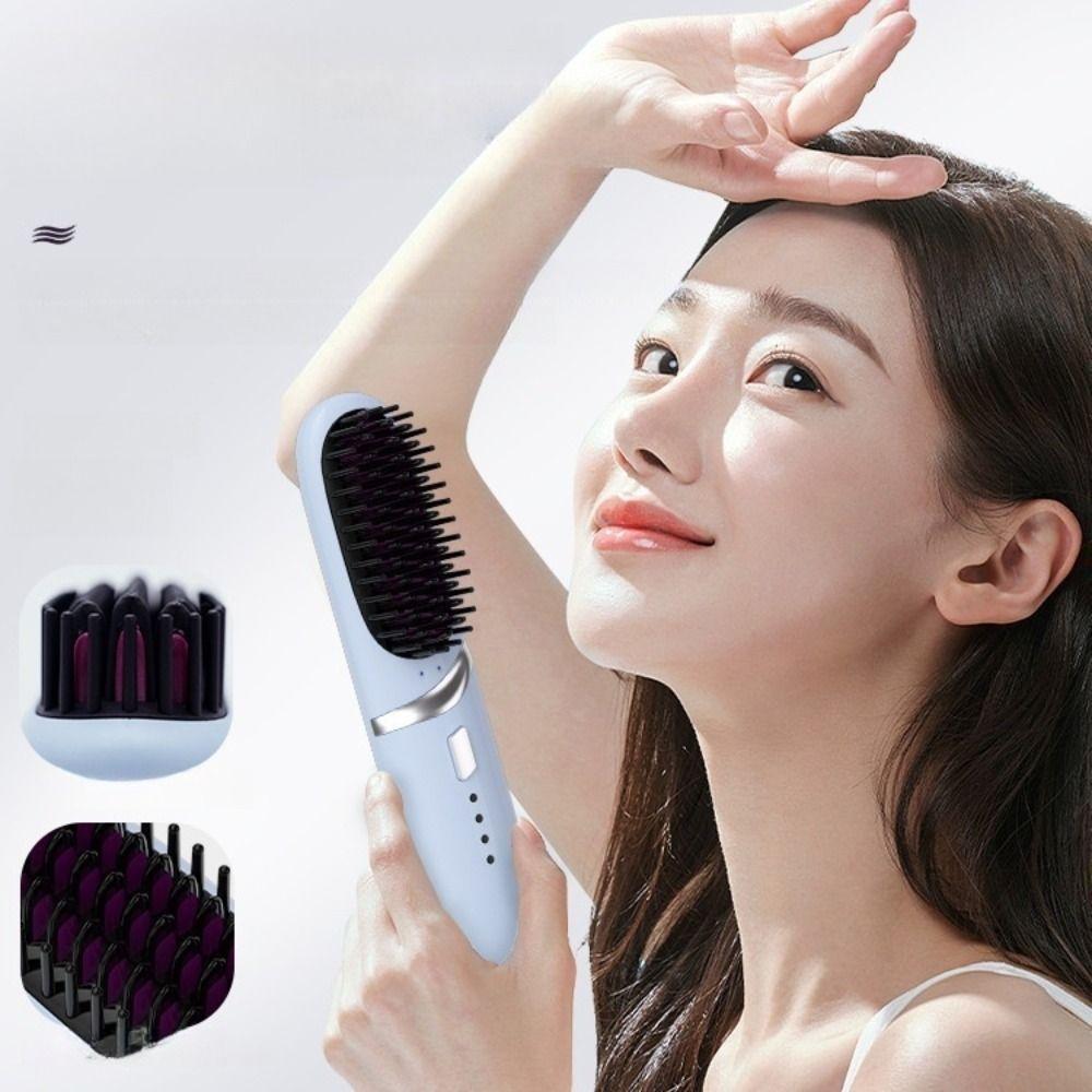 Straight Roll Dual-Purpose Charging Straight Hair Comb Long Lasting Electric Hot Comb  Gifts