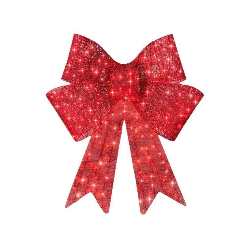 Christmas Bow Led Lighted Garland Door Hanging Decoration For Holiday Celebrations