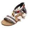Plus Size 41 42 Women Bohemia Wedge Sandals Female Summer Shoes Fringe National Style Open -Toe Roman Casual Shoes Low Heel