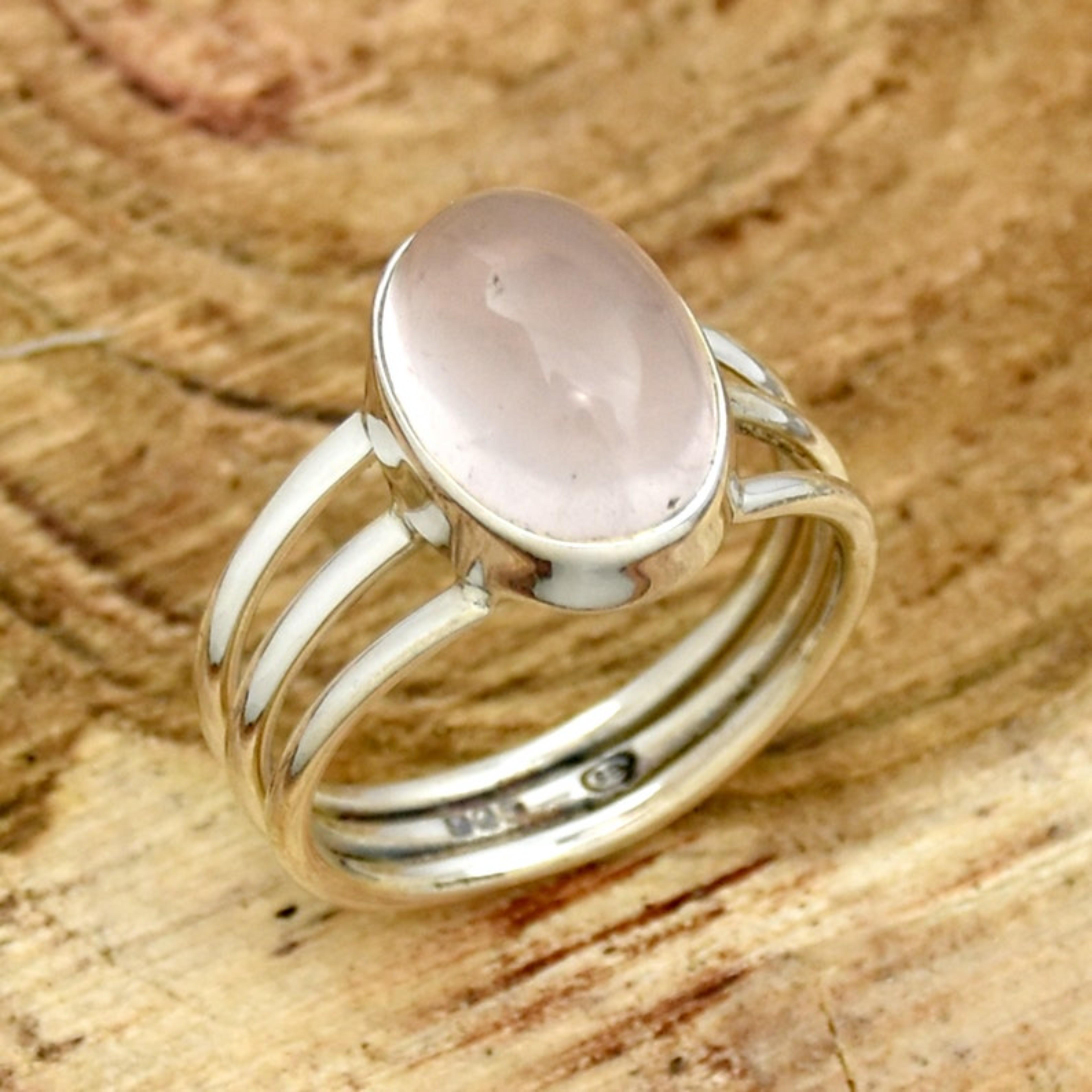 

Кольцо с розовым кварцем, кольцо с камнем по дате рождения, кольцо из стерлингового серебра 925 пробы, кольцо ручной работы, серебряные украшения 10