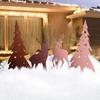 Rust Art Outdoor Christmas Decoration Set With Trees And Deer 4 Pieces