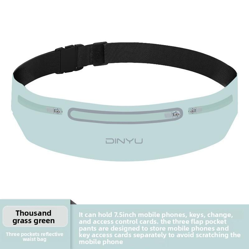 

Lightweight Waterproof Sports Waist Pack for Running Unisex Adjustable Fitness Belt for Outdoor Activities Free size зелений