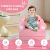 2 In 1 Foldable Kids Sofa Bed Baby Seat Chair Foam Filled Toddler Sleeping Couch Reading Armchair for Reading Relaxing Nursery