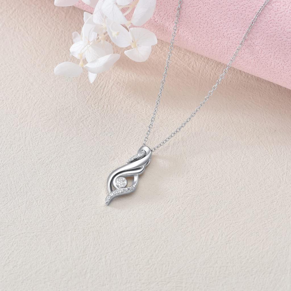 Diamond Necklace Diamond Pendant Silver Chain Present Box Christmas Present [PEIMKO] Women's 0.3ct [Gift Set] Birthday-1