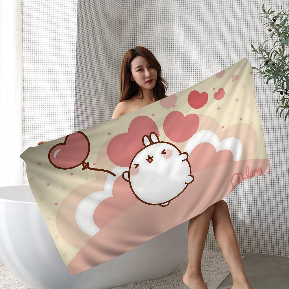 Kawaii M-Molangs Microfiber Beach Towel Absorbent Quick Dry Soft Yoga Swimming Resort Mountain Climbing Towel