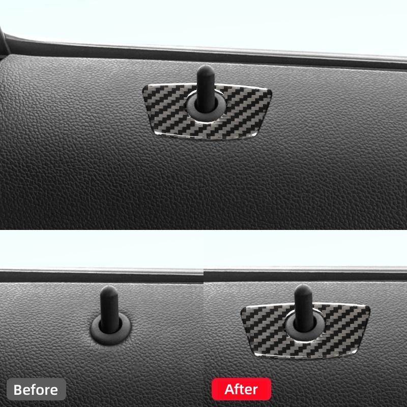 Carbon Fiber for Ford Explorer 2013-2019 Car Accessories Interior Car Door Locks Decoration Cover Trim Sticker Decal Frame
