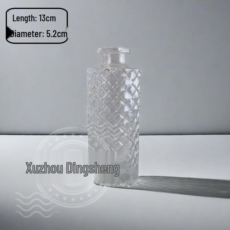 High-End Retro Glass Vase Set: Floor-Standing Transparent Ornaments In Soft Ins Style