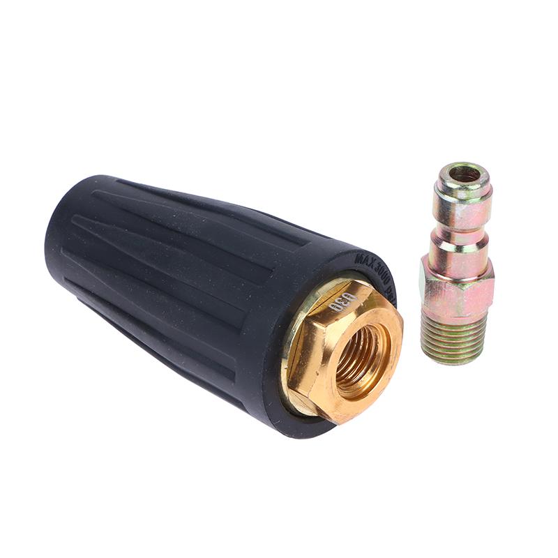 1 bucă vârfuri de spălat cu presiune turbo duză cu pulverizare rotativă la 360° duză turbo 4000 PSI cu conector rapid de 1/4 inch pentru