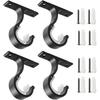 Curtain Rod Brackets Ceiling  Installation  Curtain Rod Brackets Ceiling Curtain Rod Brackets Rod Holders (Set of 4,Black)