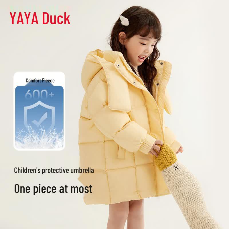 Yaya Girls' Mid-Length Thickened Winter Down Jacket