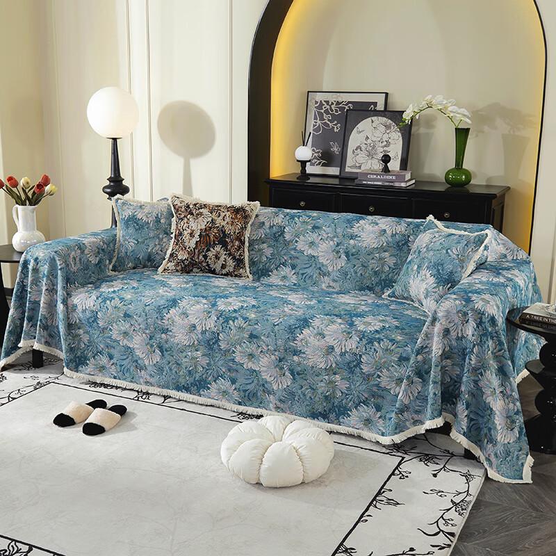 

Ink Wash Floral American Style Sofa Cover