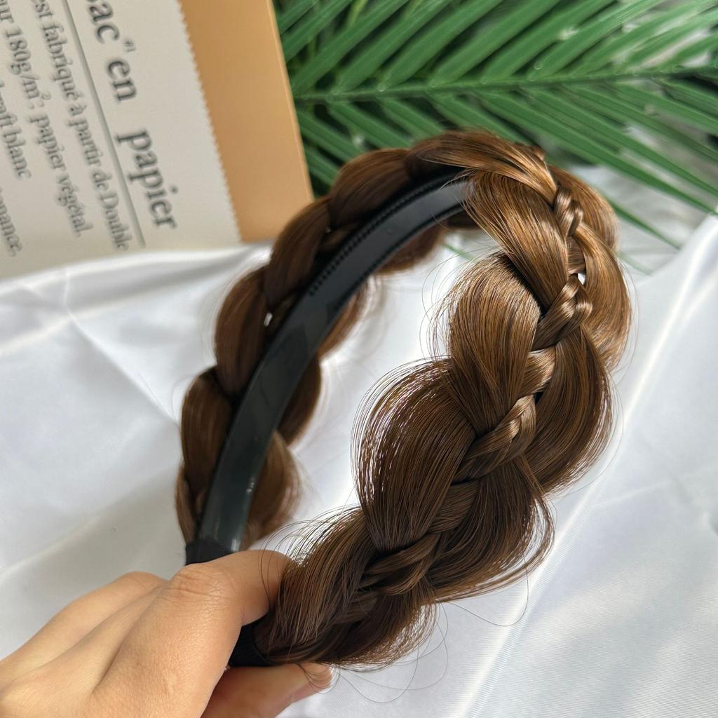 1pc Wig Twist Headbands for Women Wide Fishbone Braids Hairbands Handmade Retro Head Hoop Styling Headwear Accessories
