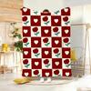 Y2K Heart Check Throw Lightweight 240g Flannel Blanket Soft Skin-friendly for Summer Cooling