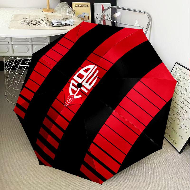 Bolton Wanderers Crest Design Automatic Folding Umbrella - 8-Rib Travel Umbrella with Auto Open/Close & Portable Gifts for Holidays or Birthdays