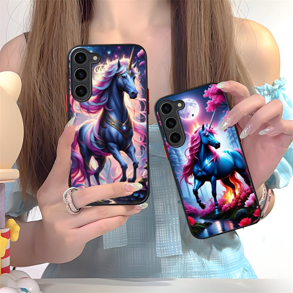Fantasy Unicorn Mobile Phone Case for Samsung Galaxy S25 S24 S23 S22 S21 Plus FE Ultra Colorful Silicone Cover Cellphones Luxury
