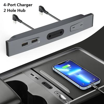 Car USB Shunt Hub for Tesla Model Y & 3 2025 2025 2025 Docking Station Splitter Porous Intelligent Accessories 27W Quick Charger