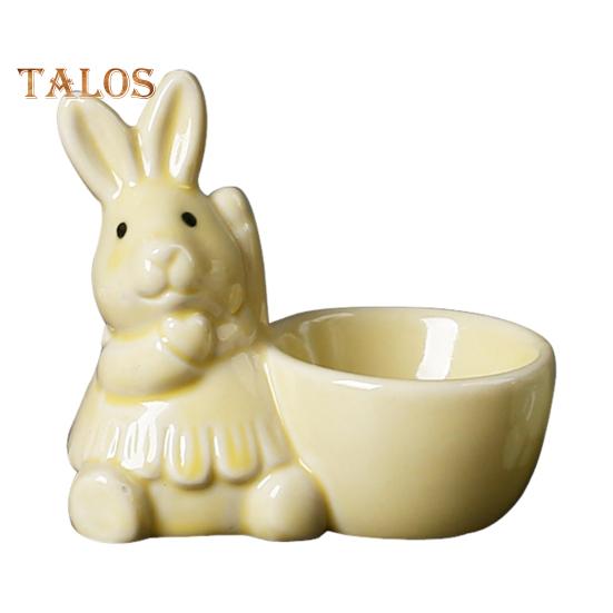 Керамическая подставка для яиц в виде кролика, декор для стола для завтрака, подставка для яиц в виде кролика для яиц всмятку, украшение для дома на Пасху B жёлтый