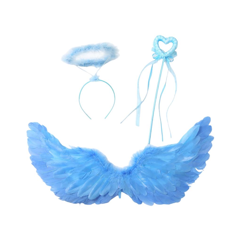 Costume Set For Women Angel Feather Headband Wand For Halloween Cosplay