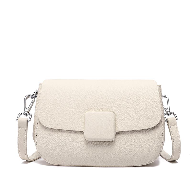 Genuine Leather Bag Fashionable Single-shoulder Crossbody Bag High-end and Versatile Saddle Bag