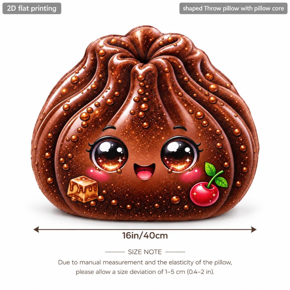 Colorful Squeeze Bun Pillow Double Sided Printing Bun Shaped Cushion Stress Relief Toy  Kids Gift
