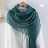 Women's Cotton Linen Silk Scarf - All-Season, Solid Color, Versatile Head and Sunshade Wrap