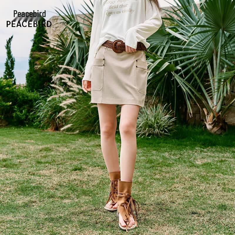 PEACEBIRD Women s Simple High-Waist Short Skirt AAGEG2277 M