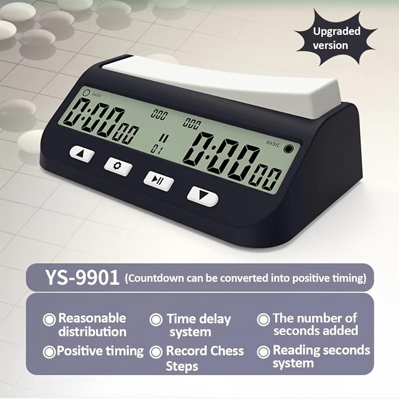 Professional Chess Digital Clock, Multi-function ABS Material, Battery Powered, Counting Up/down, Precision Game Stopwatch, Suitable for General Use