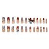 24 Pieces Elegant Checkered Patterned Press on Nail With Delicate Bowknots False Nail Suitable For Fashion Ladies