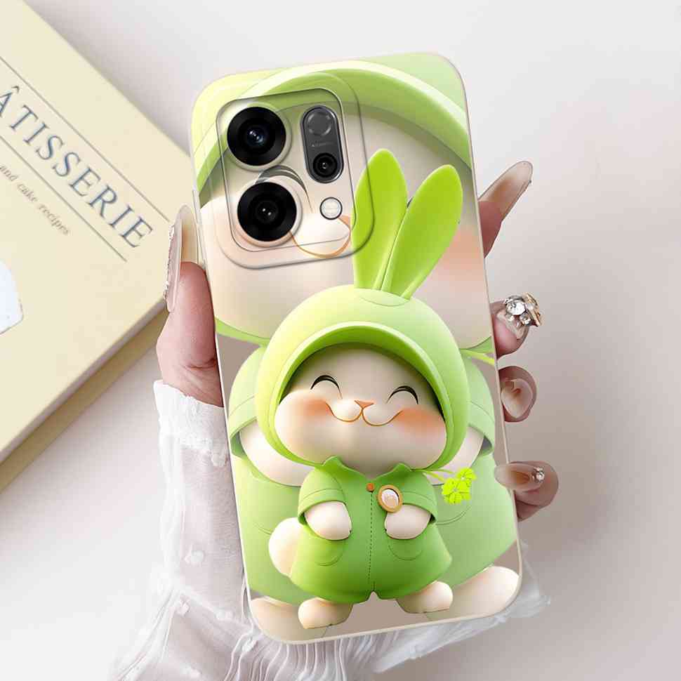 For Oppo Reno14 5G PLA110 Case Cute Rabbit Sunflower Soft Silicon Cover For Oppo Reno 14 CPH2737 6.59" Protective Cases Coque