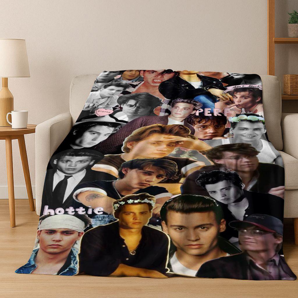 26 Stili Johnny Depp Arte Coperta di Flanella, Calda e Accogliente Morbida Coperta da Divano per Casa Camera da Letto Letto Divano Picnic Ufficio Copertura Regalo bambino