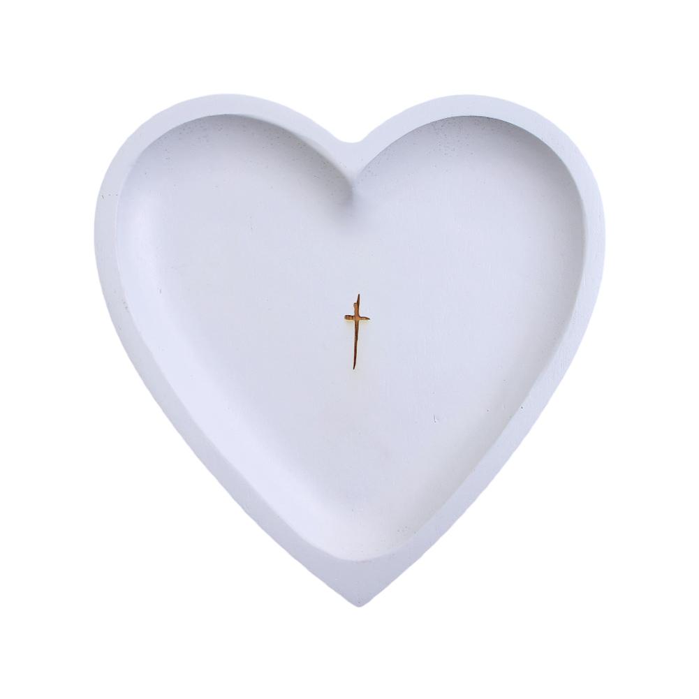 Heart Prayer Bowl Wooden Handmade Prayer Bowl 12 Prayer Cards Wood Dough Bowl Religious Christmas Christian Gifts for Women Men