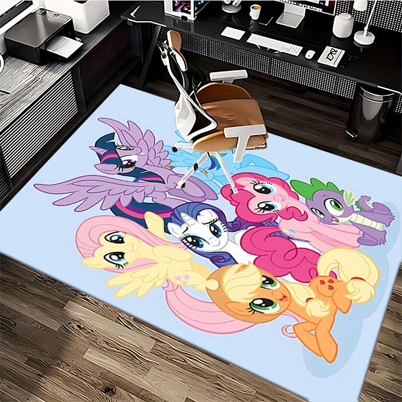 1pc My Little Pony Rainbow Dash Office Chair Mat - Anime Cartoon Design, Non-Slip Carpet for Home Decor, Suitable for All Seasons, Perfect Gift for Fa