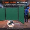 Welding Screen with Frame, 6' x 6' 3 Panel Welding Curtain Screens, Flame-Resistant Vinyl Welding Protection Screen on 12 Swivel Wheels (6 Lockable),