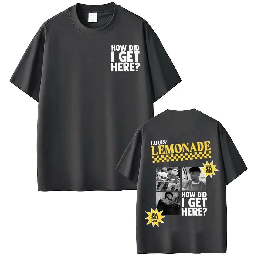 Singer Louis Tomlinson How Did I Get Here Tour 2026 Print T Shirt Men Women Hip-hop T-shirt Cotton Casual Gothic Punk T-shirs
