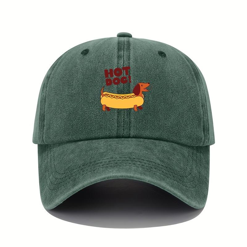 Fun Hot Dog Printed Baseball Hat Sunshade Leisure Sports Outdoor Headwear Fun Pattern Design