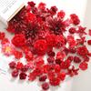 20Pcs Red Artificial Flowers Head for Home Room Decor Craft Wreath Bride Wedding Christmas Decoration Navidad New Year 2025 Gift