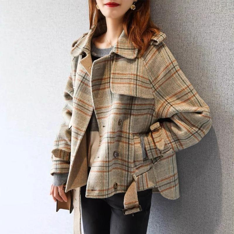 

Classy French Cashmere Overcoat Women s Short Short 2025 Autumn New Arrival K-style Loose Temperament Woolen Coat Image color XL