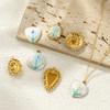 2 PCs 304 Stainless Steel Charms 18K Gold Plated Multicolor Enamel Sunflower Pearlized Pendants For DIY Necklace Jewelry Making