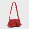 Textured Trendy Hot Girl 2024 Baguette Shoulder & Messenger Motorcycle Bag