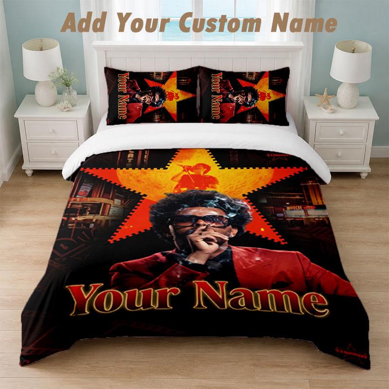 Bedding Set 1 Duvet Cover 2 Pillowcases The Weeknd Print Soft Bed Linen Bedroom Decor