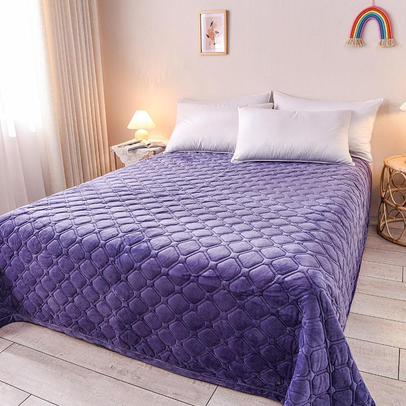 

Простирадла з коралового флісу Стьобані протиковзкі двошарові фланелеві ковдри Теплі ковдри Ковдри для відпочинку Ковдри з кондиціонером 200*230cm фіолетовий