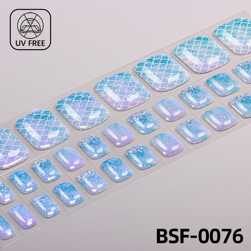 Popular Style New 3D Waterproof Nail Sticker Plastic UV Free Nail Wraps Toe Wraps
