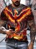 2026 New Men's 3D Dragon Print T-shirt Casual Short-sleeved Pullover Polyester Round-neck Summer Outdoor Clothing Adult Size